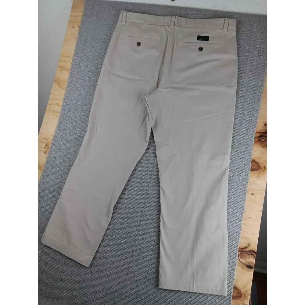 Banana Republic Aiden Chino Pants‎ Mens 36X28 Ivory Slim Straight Casual Preppy
